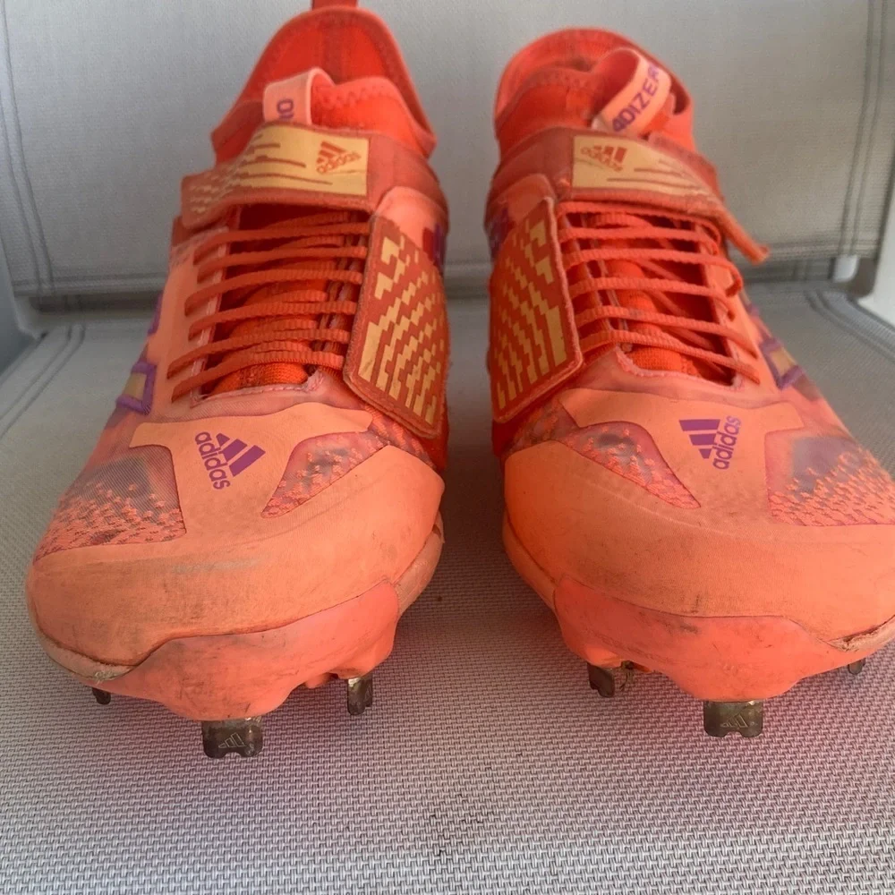 Adidas Bold Orange and Purple Cleats